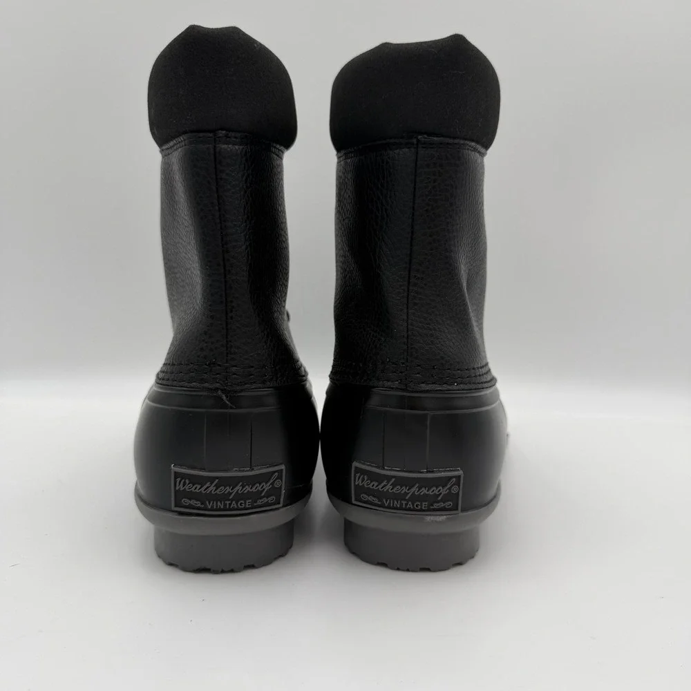 Weatherproof Vintage Adam II Duck Boots Black Faux Fur Waterproof Men's 10M